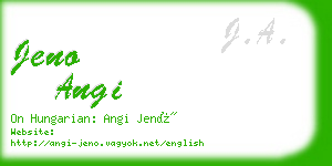 jeno angi business card